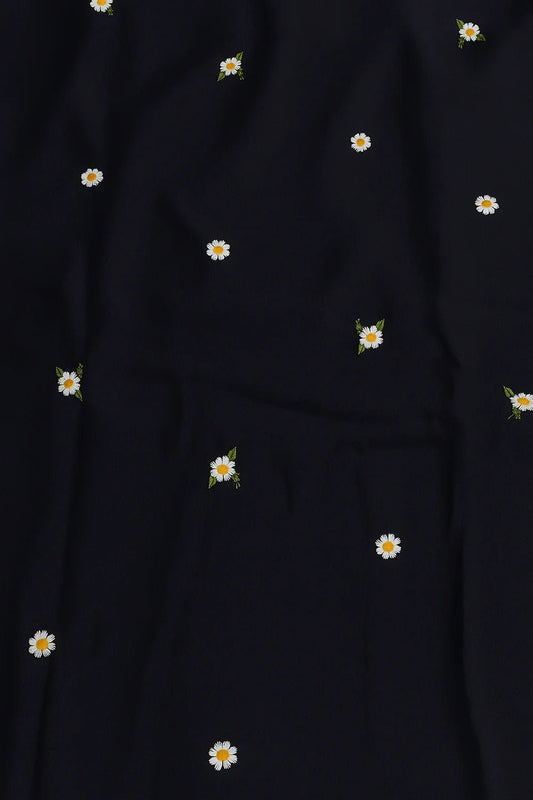 EMBROIDERED NAMAZ CHADDAR WITH SLEEVES - BLACK - Amirah.pk