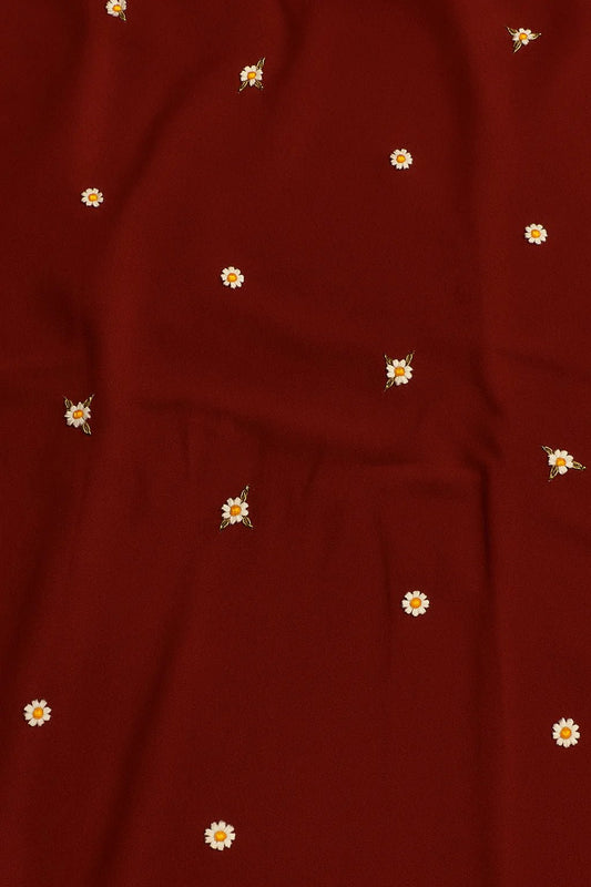 EMBROIDERED NAMAZ CHADDAR WITH SLEEVES - MAROON - Amirah.pk