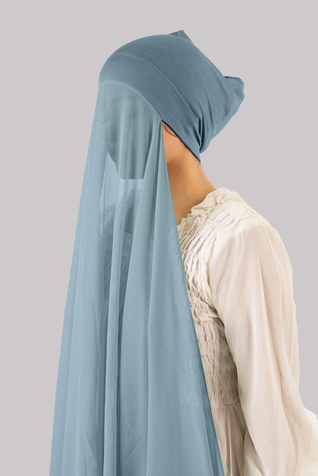 INSTANT HIJAB WITH CAP - SKY BLUE - Amirah.pk
