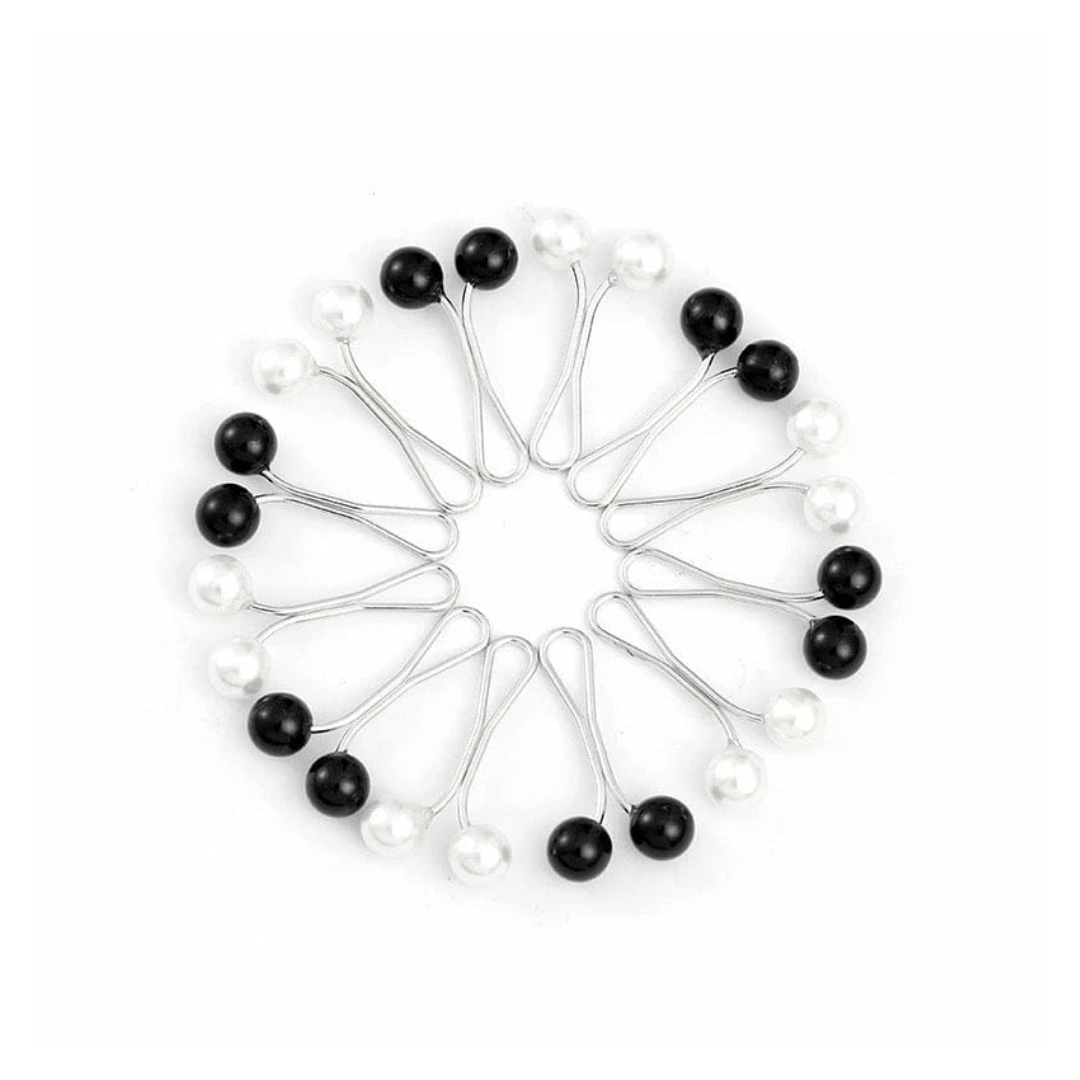 Turkish Hijab Pins - Black n White (Pack of 4) - Amirah.pk