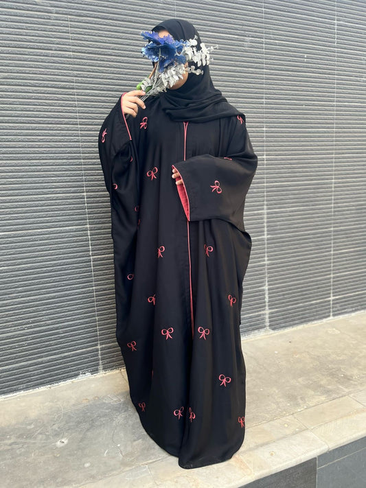 Bow Embroidered Abaya