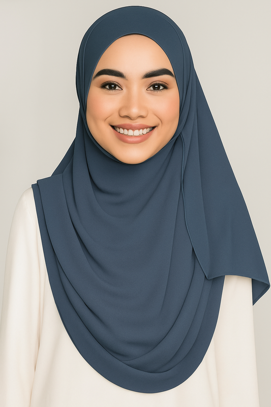 Instant Double Loop Hijab - Dark Grey