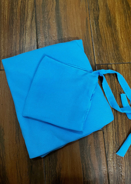 3 Layer Khimar - Azure Blue - Amirah.pk