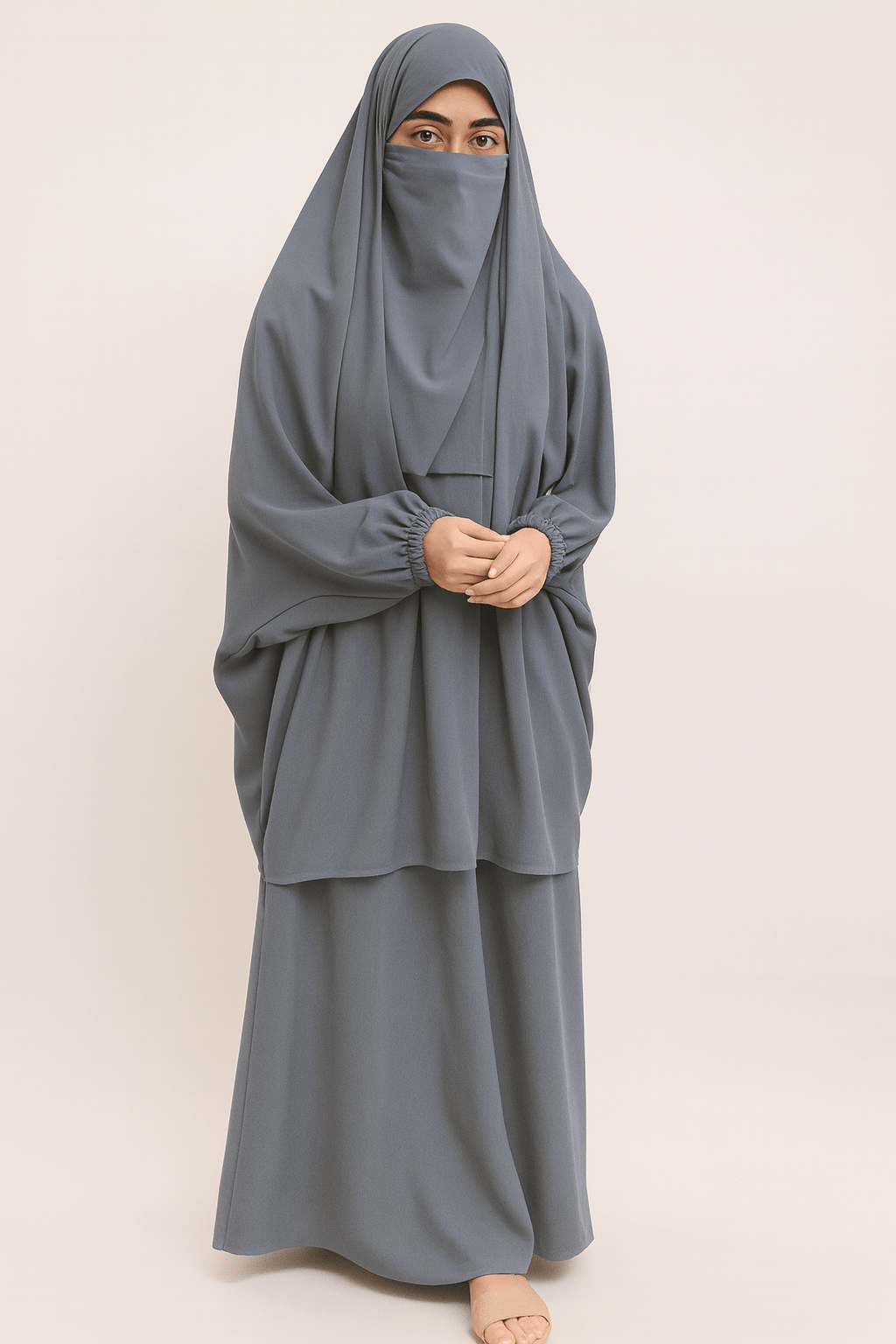 3 Piece Jilbab - GREY - Amirah.pk
