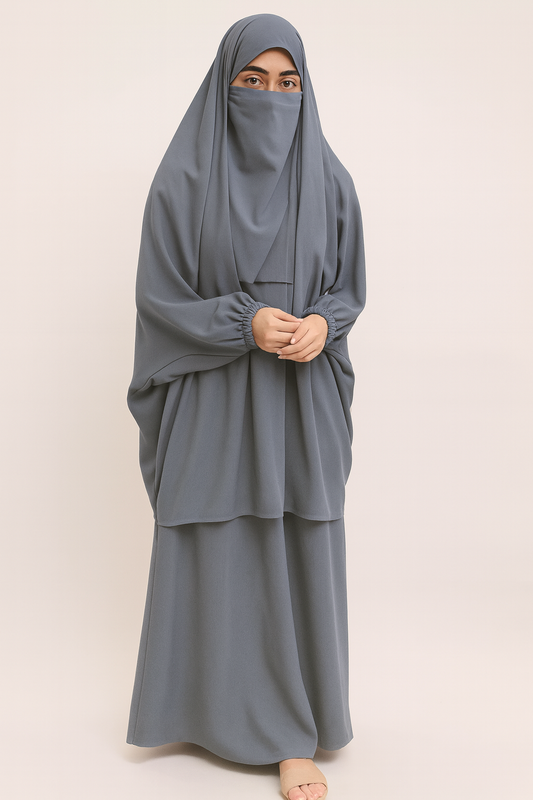 3 Piece Jilbab - GREY