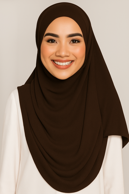 Instant Double Loop Hijab - Dark Brown