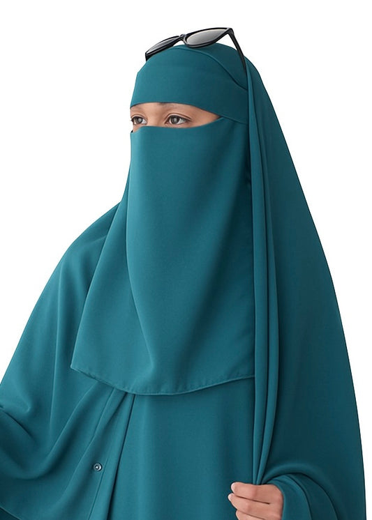 Saudi Hijab with Niqab - Azure