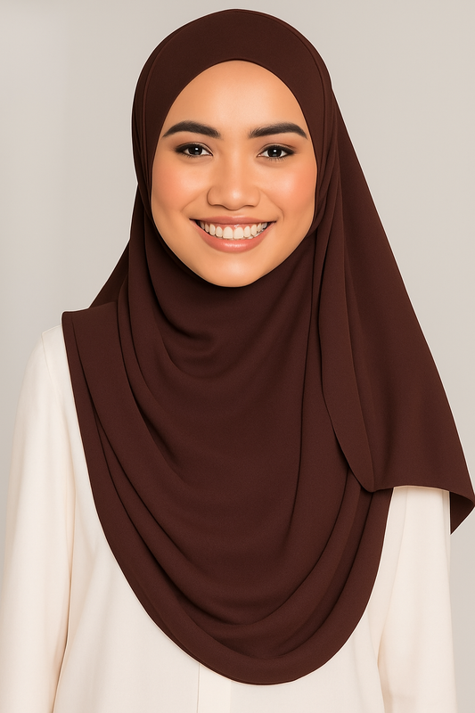 Instant Double Loop Hijab - Chocolate Brown