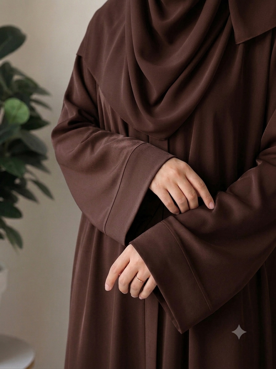 Plain Abaya - Dark Brown