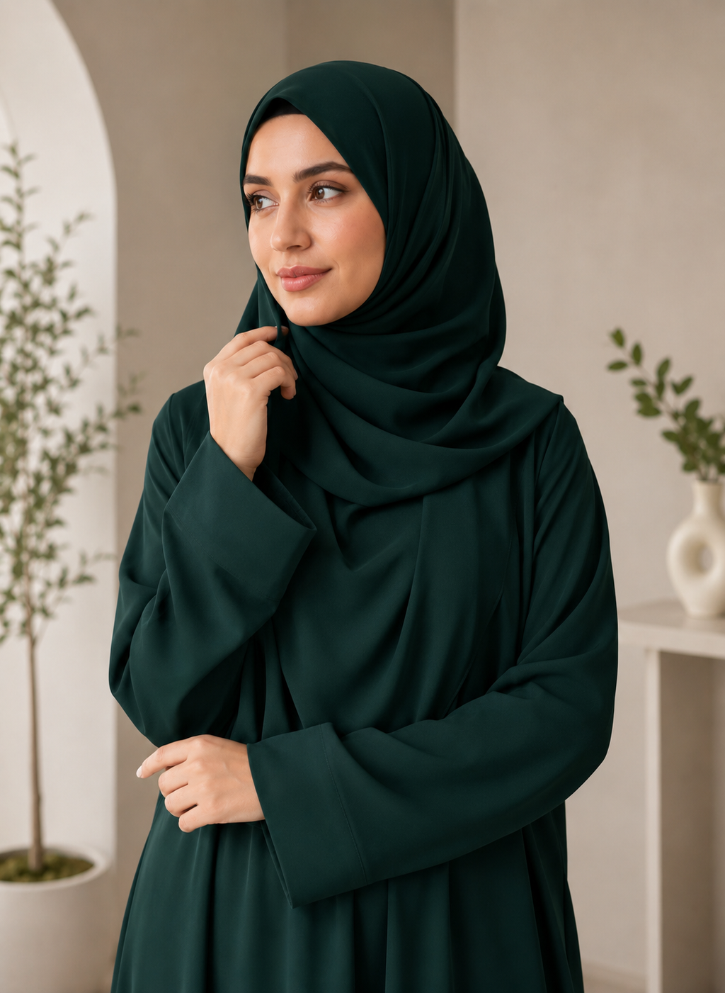Plain Abaya - Emerald Green