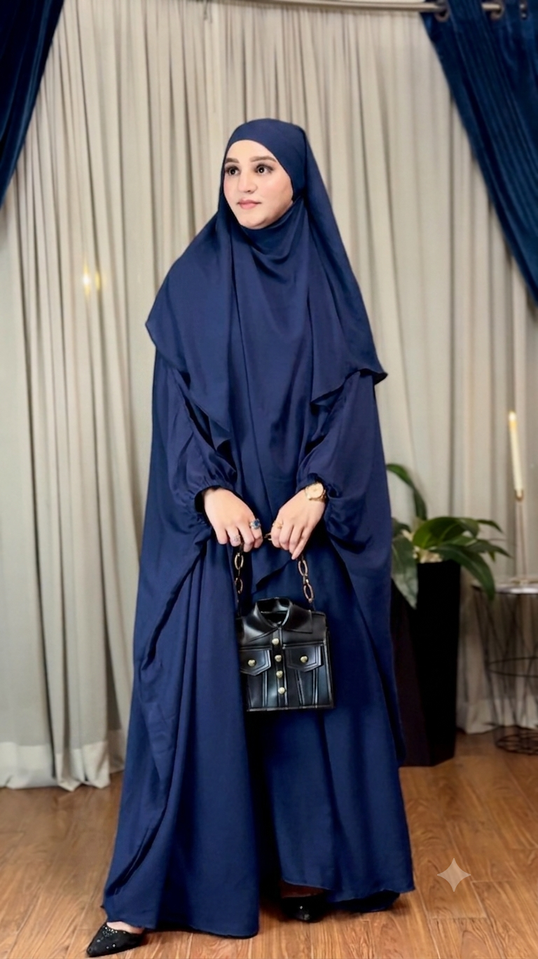 Butterfly Abaya - Navy Blue