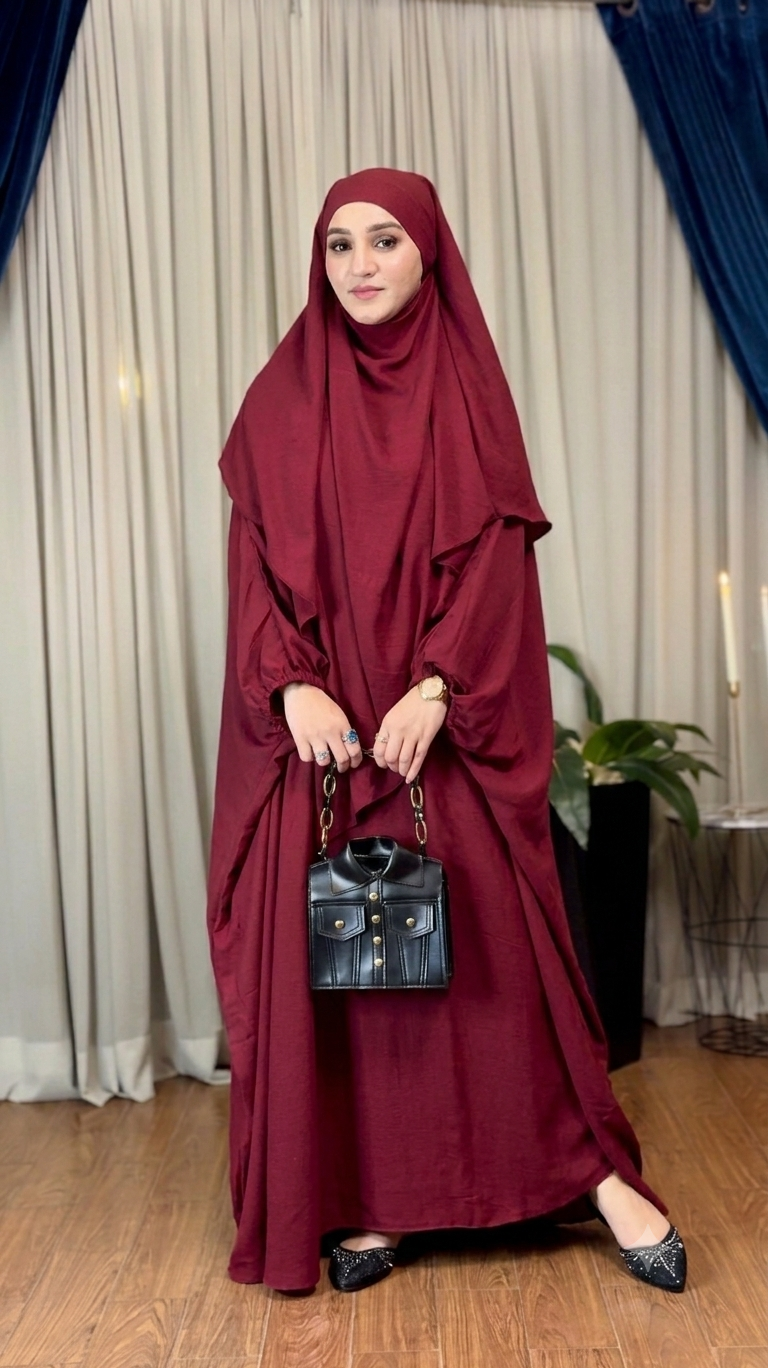 Butterfly Abaya - Maroon