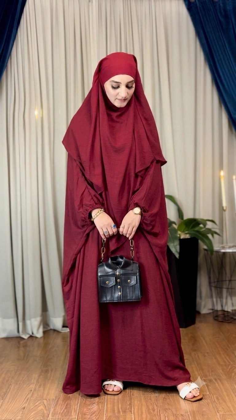 Butterfly Abaya - Maroon