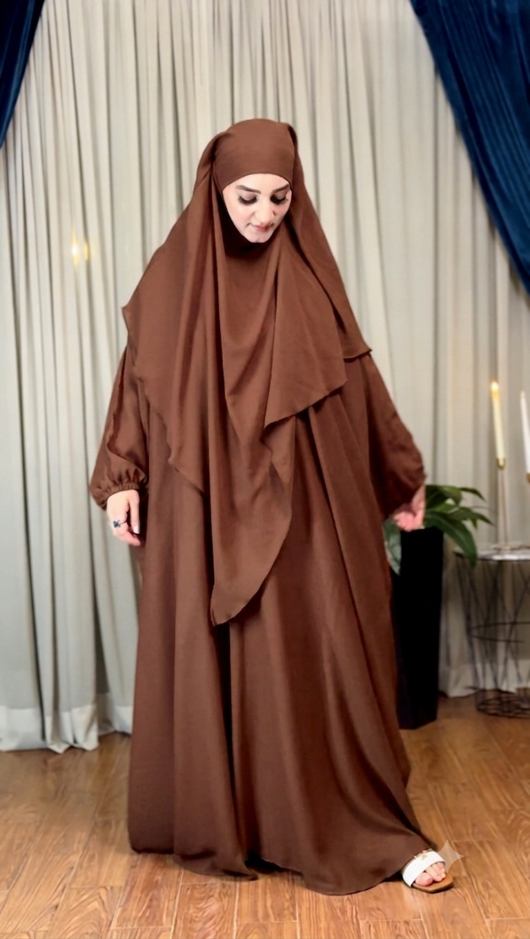 Butterfly Abaya - Dark Brown