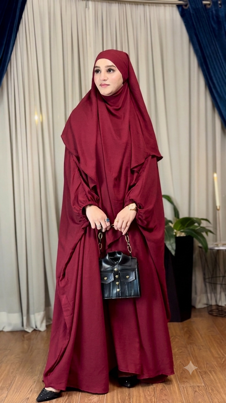 Butterfly Abaya - Maroon