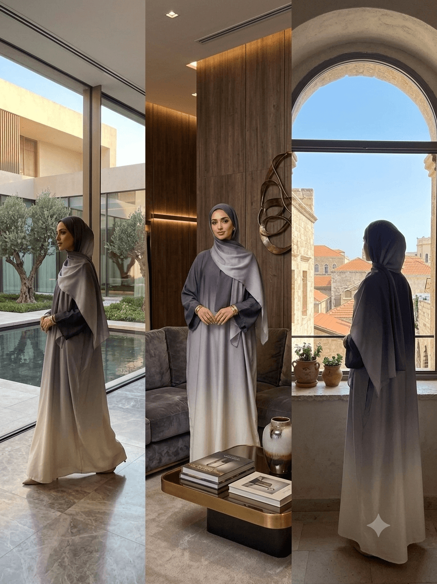 Silver Mist Abaya
