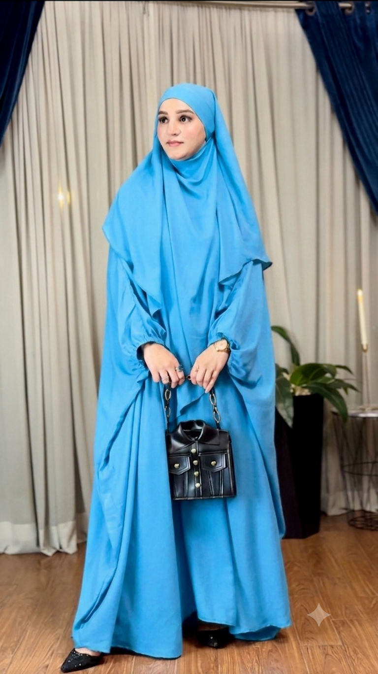 Butterfly Abaya - Sky Blue
