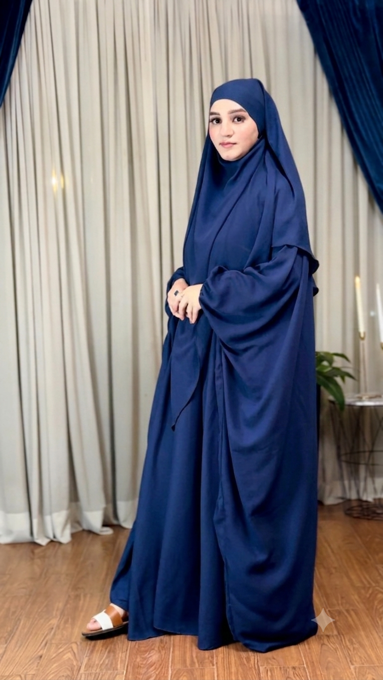 Butterfly Abaya - Navy Blue