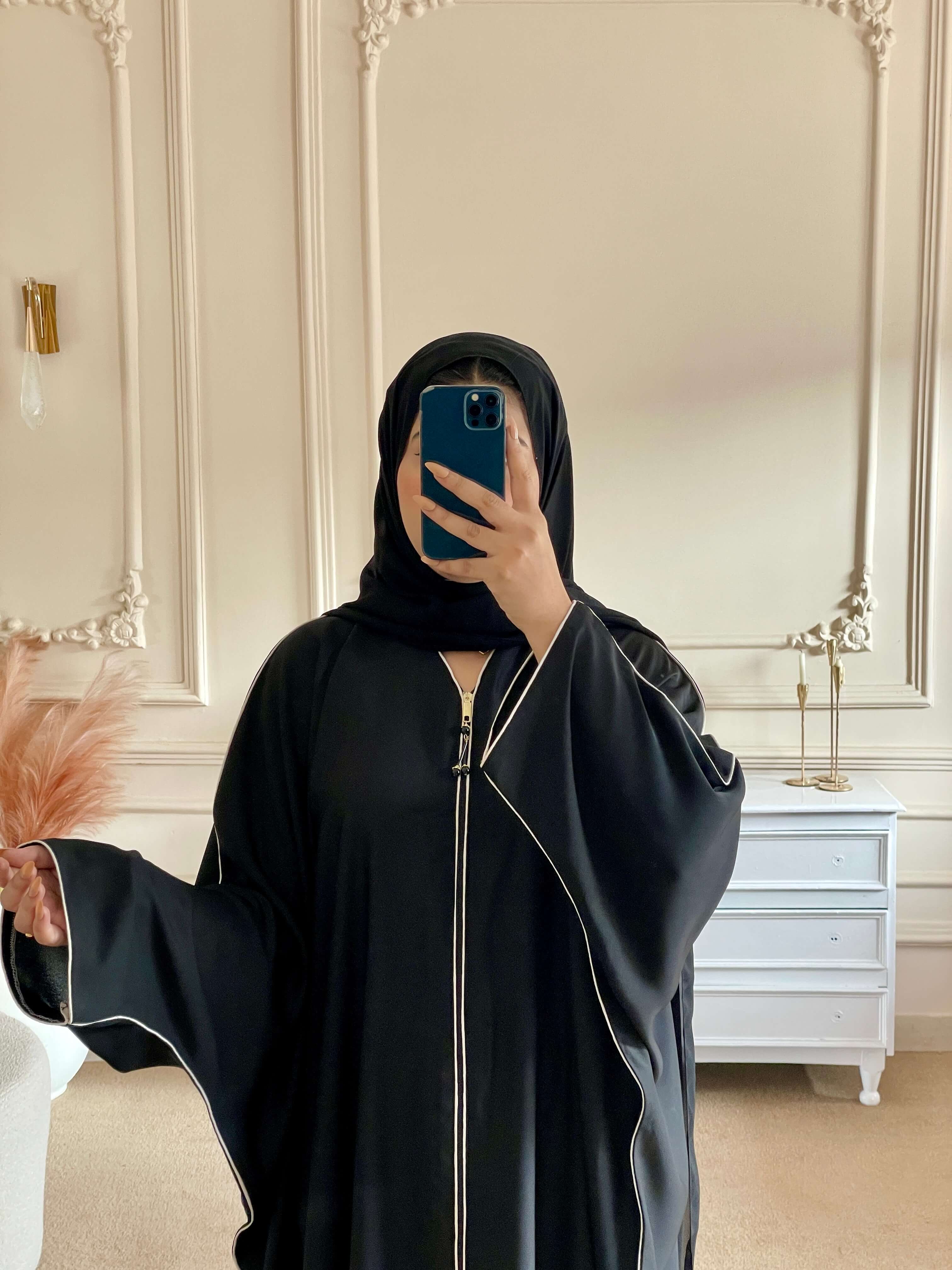 Baggy Zip Abaya - Black