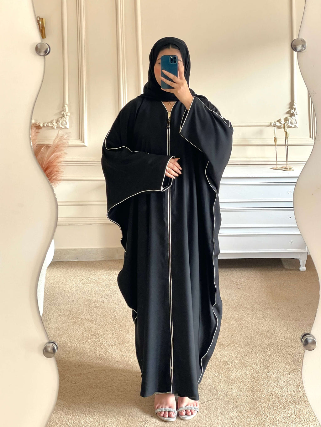 Baggy Zip Abaya - Black
