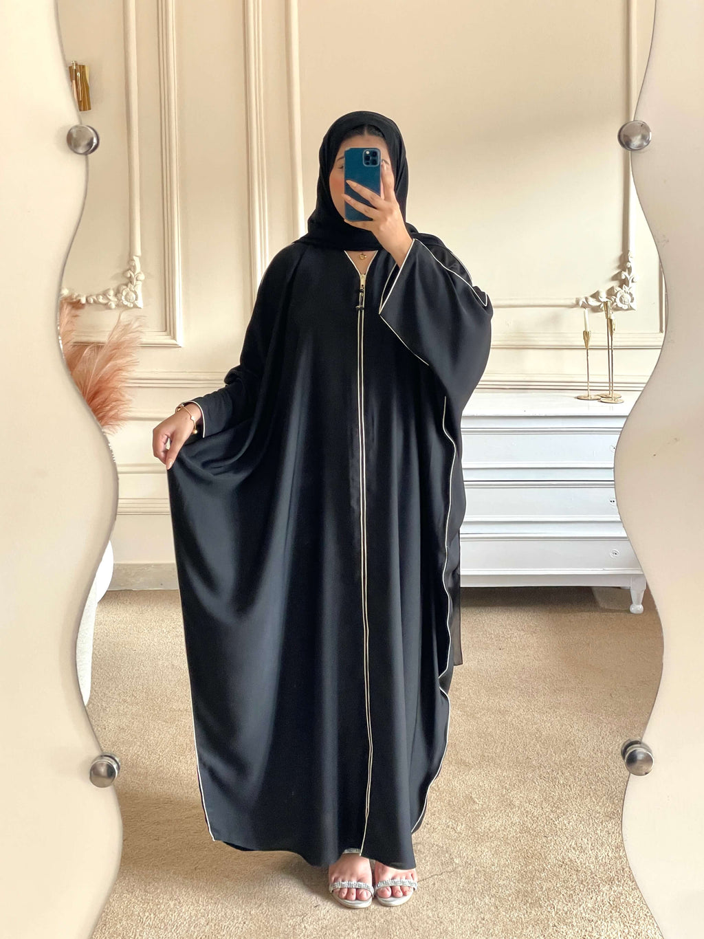 Baggy Zip Abaya - Black