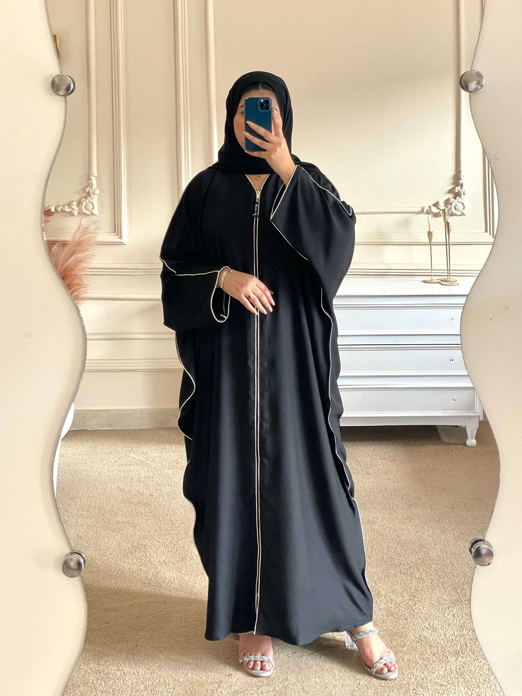Baggy Zip Abaya - Black