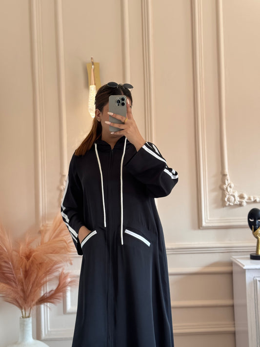 Hoodie Abaya - Black