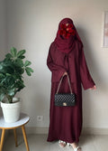 Overlay Abaya - Maroon