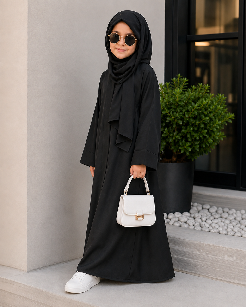 Kids Basic Abaya - Black