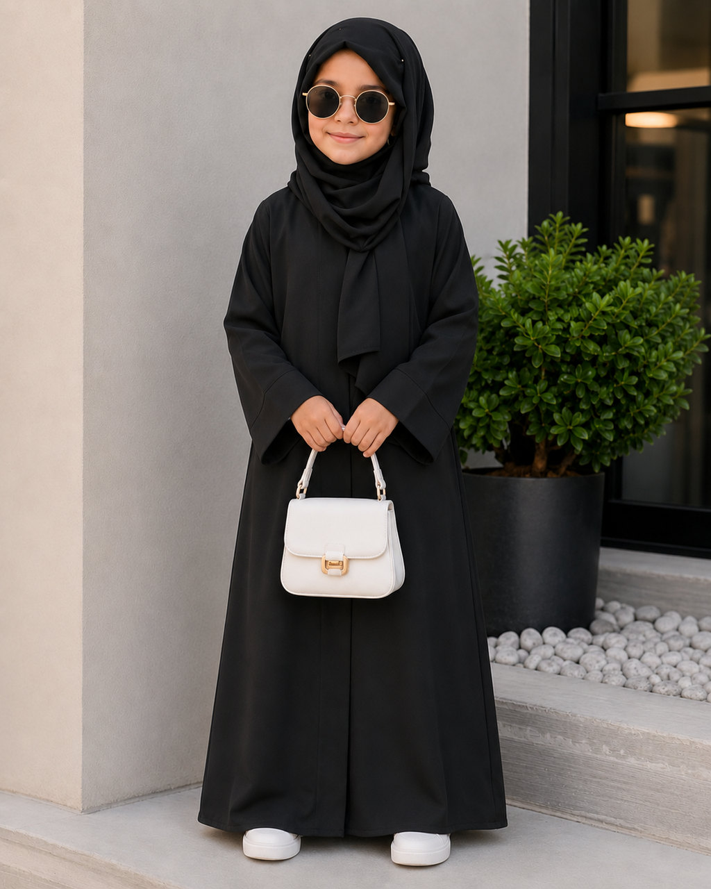 Kids Basic Abaya - Black