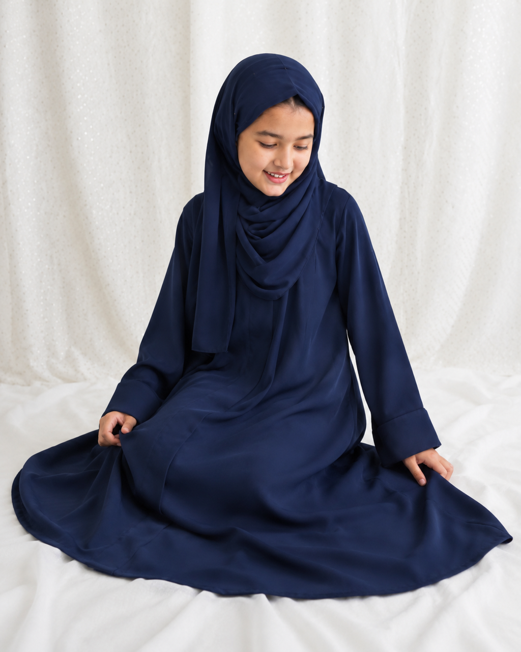 Kids Basic Abaya - Navy Blue