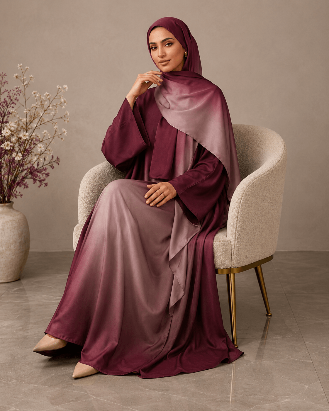 Rosewood Mist abaya