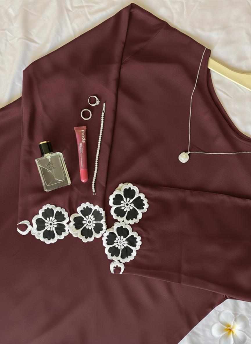 Floral Elegance - Maroon