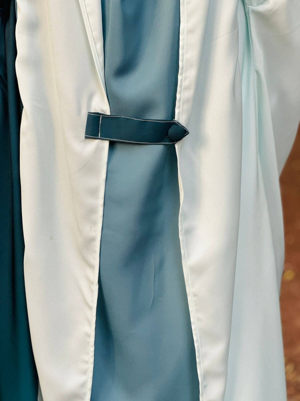 SAUDI JILBAB - Teal & Pearl
