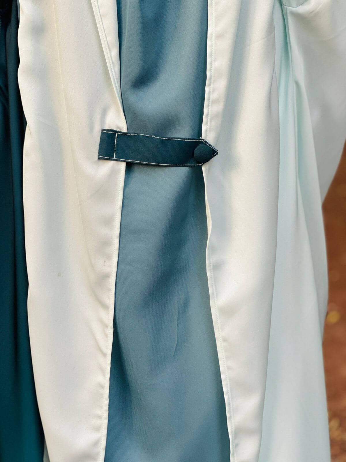 SAUDI JILBAB - Teal & Pearl