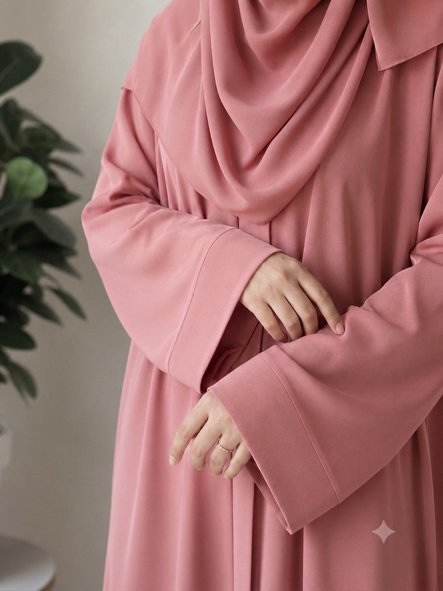 Plain Abaya - Blush Pink