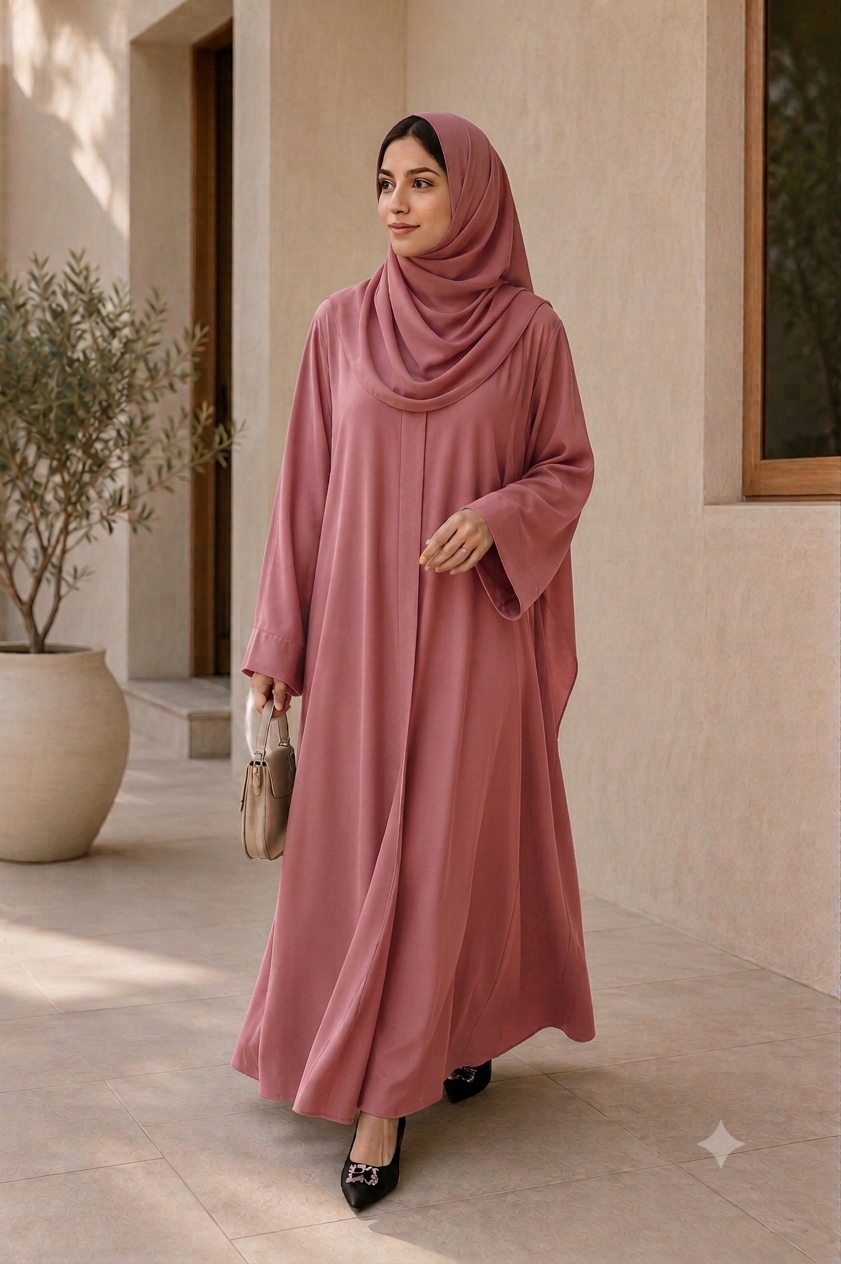 Plain Abaya - Blush Pink