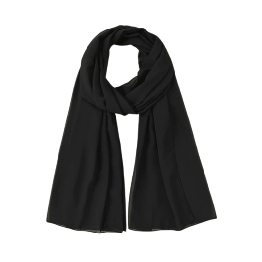 Chiffon Hijab - Black - Amirah.pk