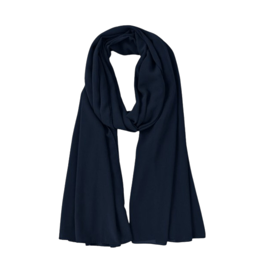 Chiffon Hijab - Navy Blue - Amirah.pk