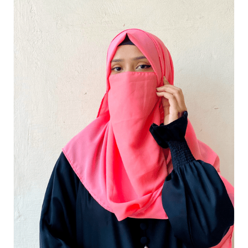 Chiffon Hijab - Peach Pink - Amirah.pk