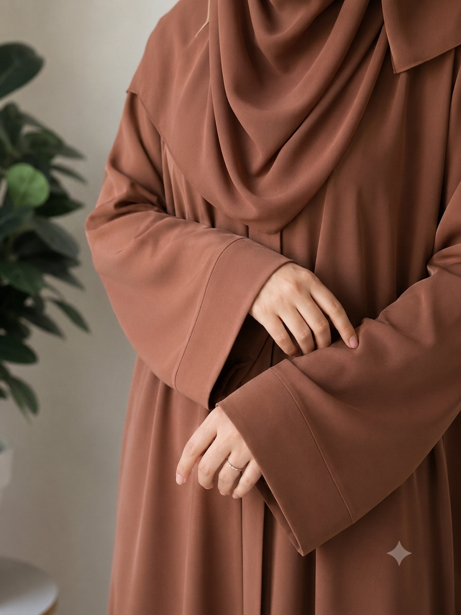 Plain Abaya - Cocoa Brown