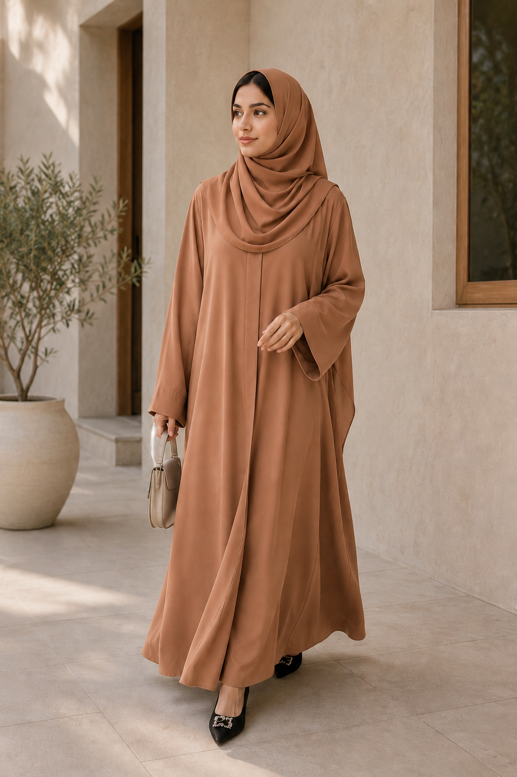 Plain Abaya - Coffee