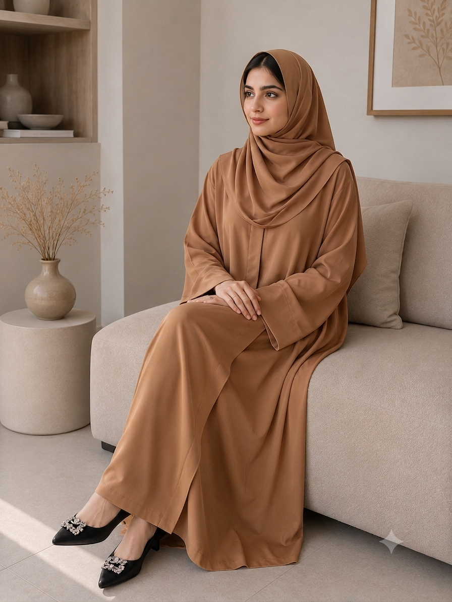 Plain Abaya - Coffee