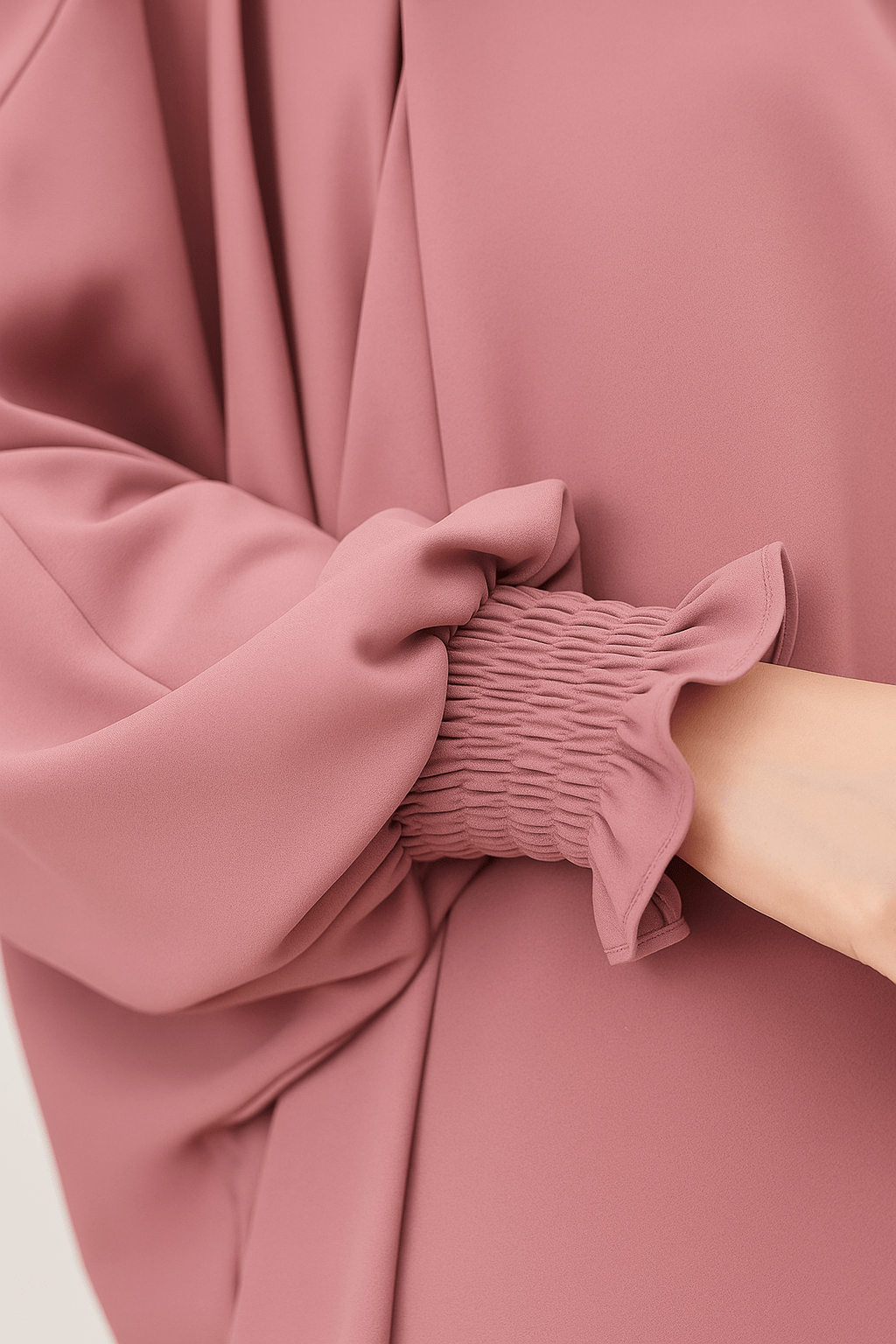 French Piping Jilbab - Pink - Amirah.pk