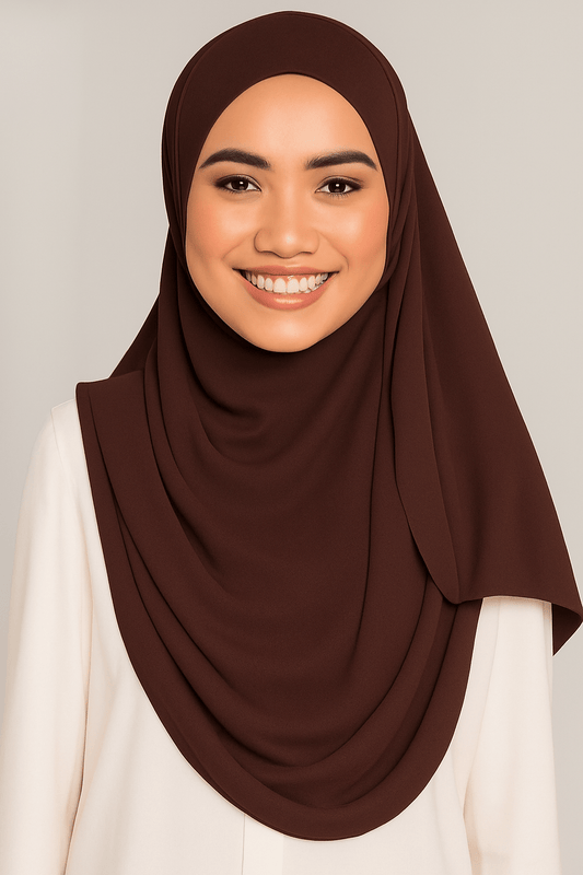 Instant Double Loop Hijab - Chocolate Brown - Amirah.pk