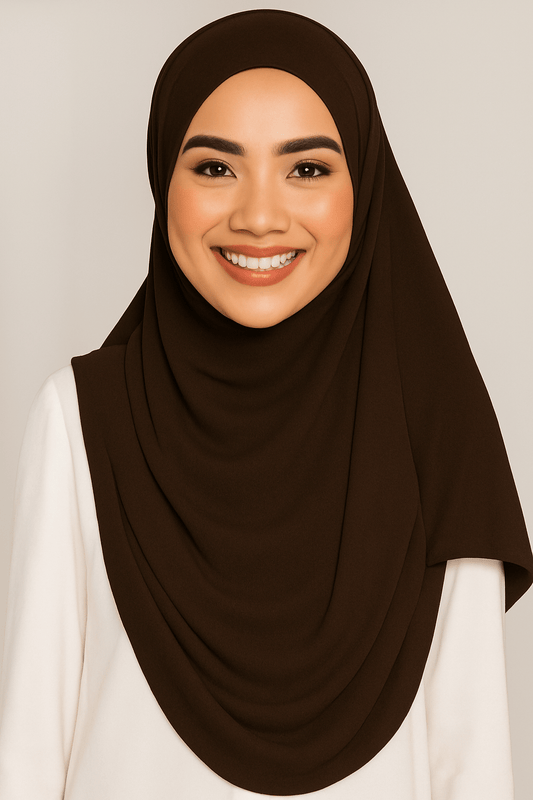 Instant Double Loop Hijab - Dark Brown - Amirah.pk