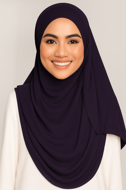 Instant Double Loop Hijab - Dark Purple - Amirah.pk