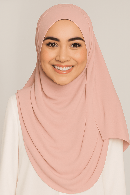 Instant Double Loop Hijab - Peach - Amirah.pk