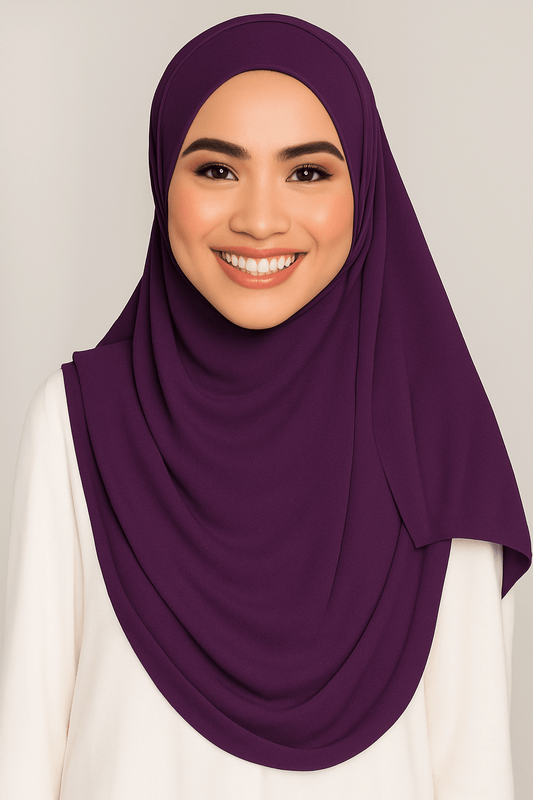 Instant Double Loop Hijab - Purple - Amirah.pk