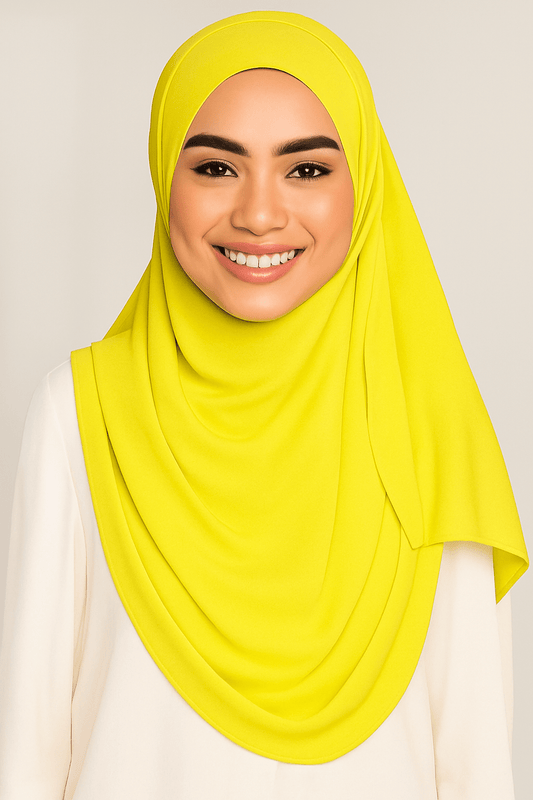 Instant Double Loop Hijab - Yellow - Amirah.pk